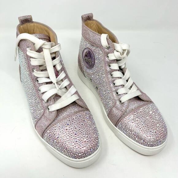 CHRISTIAN LOUBOUTIN Louis Strass Sneakers Pink High Swarovski Size 43 EU, 10 US CHRISTIAN LOUBOUTIN Louis Strass Sneakers Pink High  main image 3